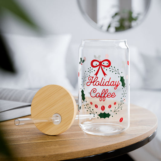 Holiday Coffee Glass Cup