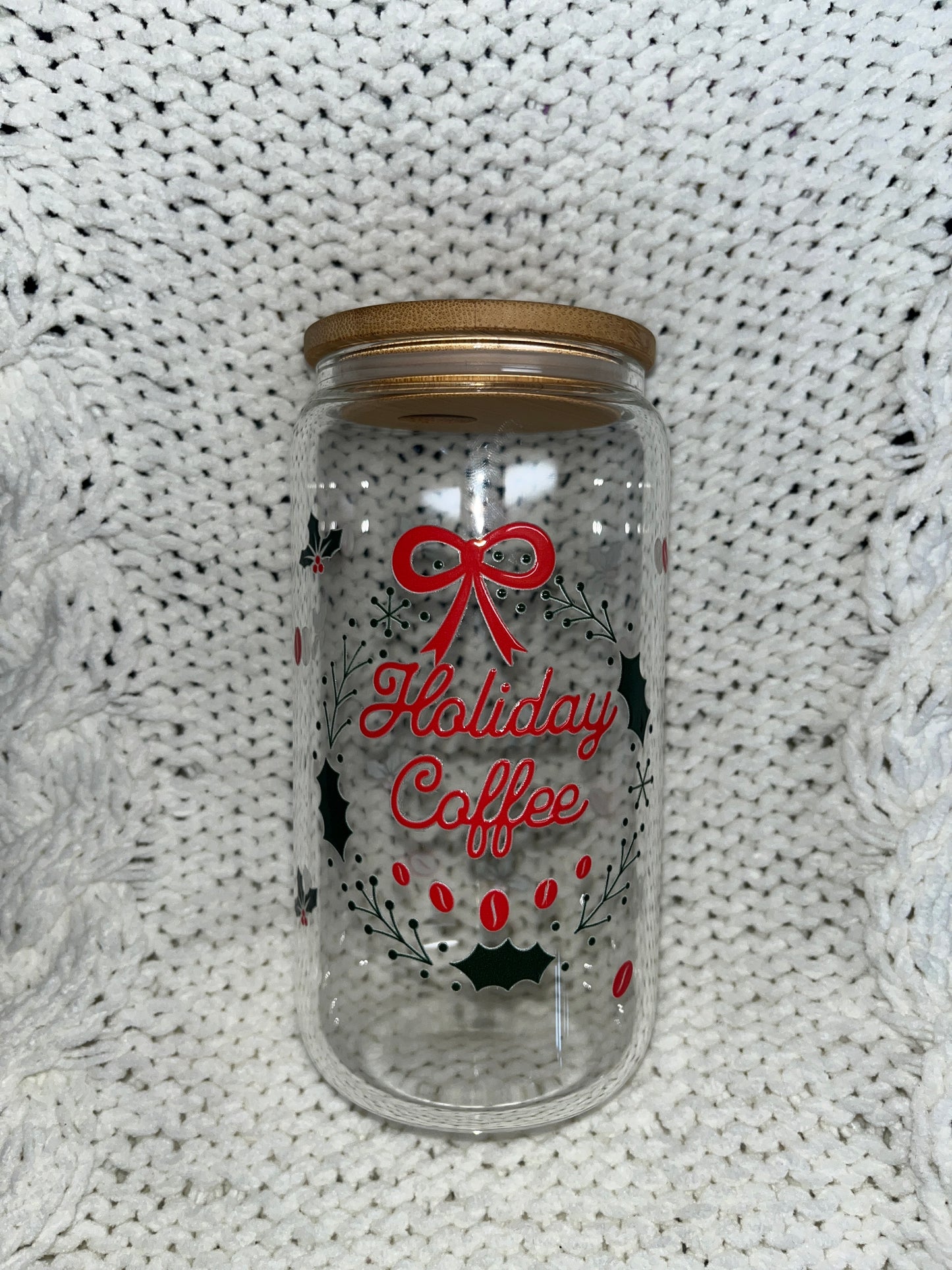 Holiday Coffee Glass Cup